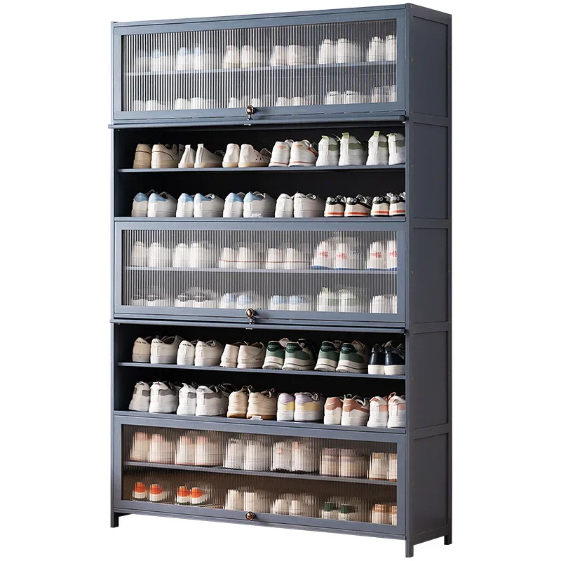 High-End Corridor Door Shoe Cabinet Multi-Layered Stackable Design for Entryway Living Room Extremely Narrow for Home Furniture