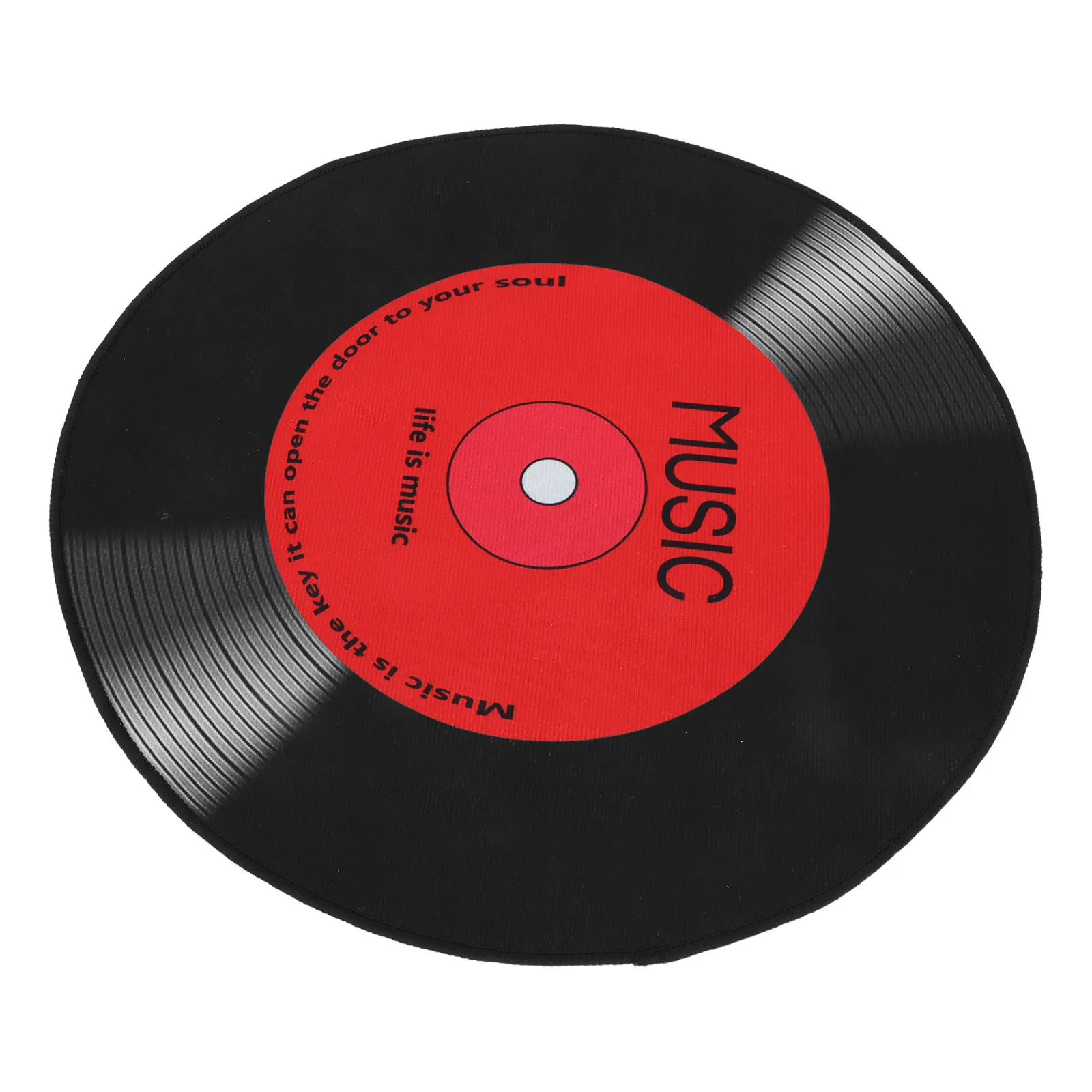 Vinyl Record Round Rug Large Non-Slip Round Area Rug for Living Room Bedroom Dining Room Soft Music Record Decor