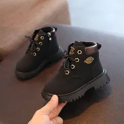 Britain Style Retro Classic Children Boys Short Boots Spring Autumn New Cute School Versatile Kids Shoes Girls Boots Non-slip PU