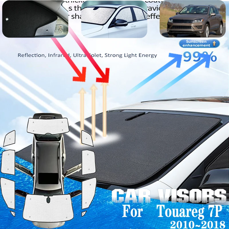 

For Volkswagen VW Touareg 2016 Accessories 2010~2018 Auto Sun Visors Car Front Sun Window Visor Sunshade Covers Car Accessories