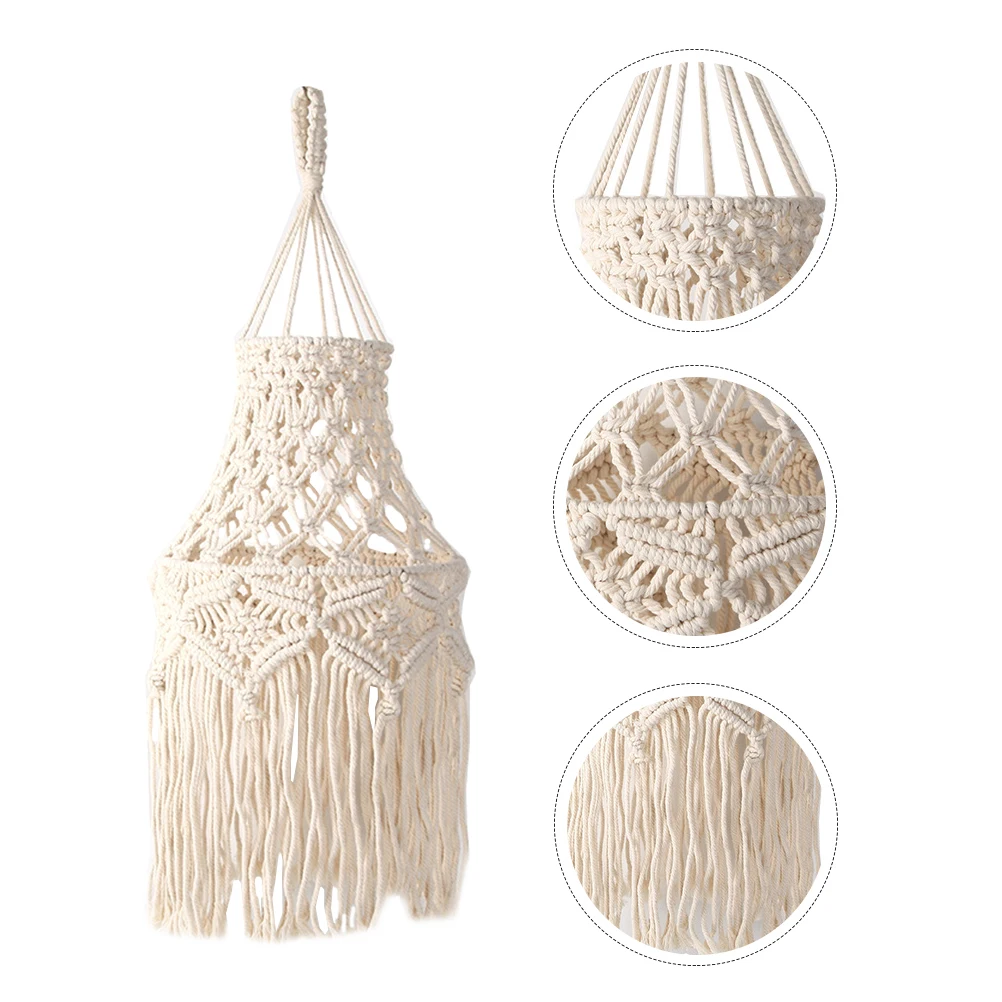 

1pc Bohemian Style Hanging Lamp Shade Decorative Handwoven Ceiling Light Cover Premium Creative Home Lampshade Ornament
