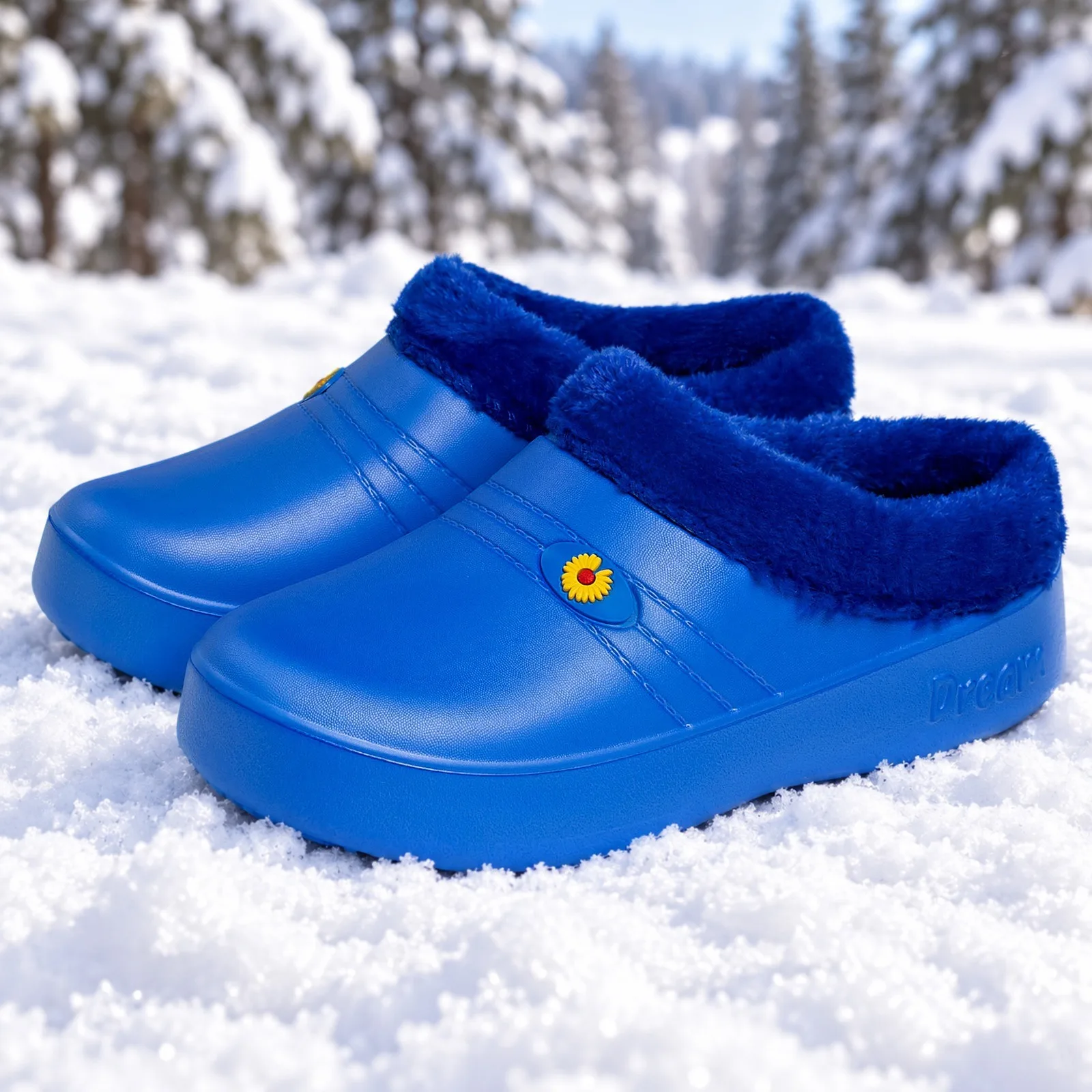 Baumwollschuhe für Damen im Winter, mit dicker Samtoptik und warmer Lederoberfläche, können mit einer dicken Sohle und leichtem Baumwollfutter getragen werden. – Detail 6