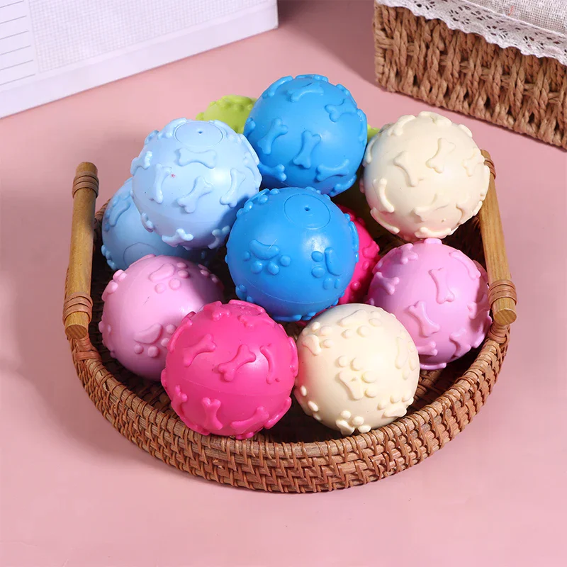 ألعاب الحيوانات الأليفة ألعاب الكلاب التفاعلية تصدر صوتًا لعبة الكلب المطاطية الكرة الكرتون باو طباعة تصميم السلالات الصغيرة دائم مضغ صحة الأسنان #2