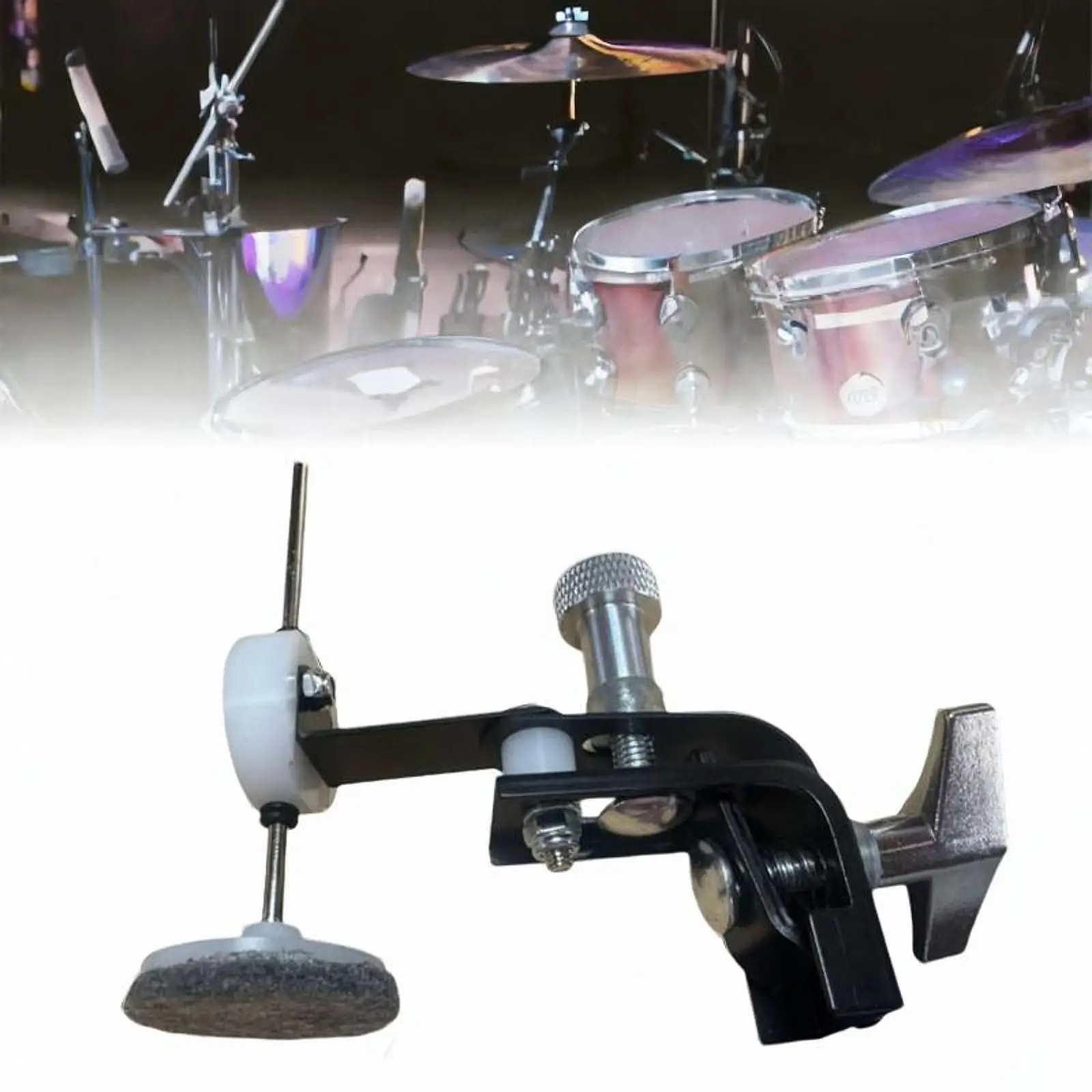

Drum Damper Mute Metal Felt Drum Mute Pad Snare Sound Tone Control System
