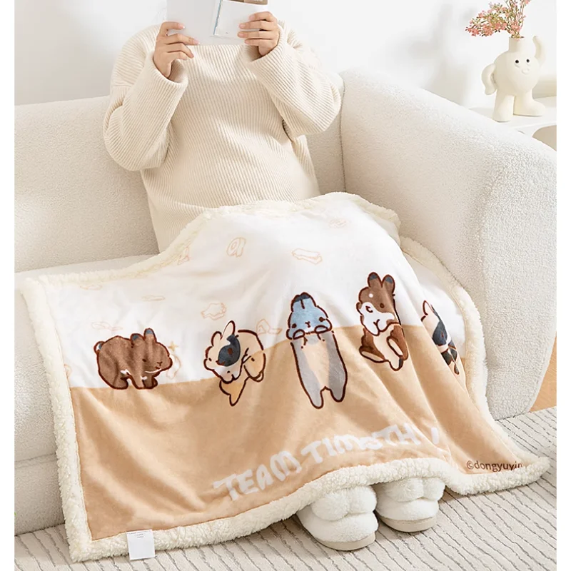 

Fluffy Soft Blanket Office Nap Blanket; Thickened Student and Child Leg Cover Blanket for Afternoon Nap