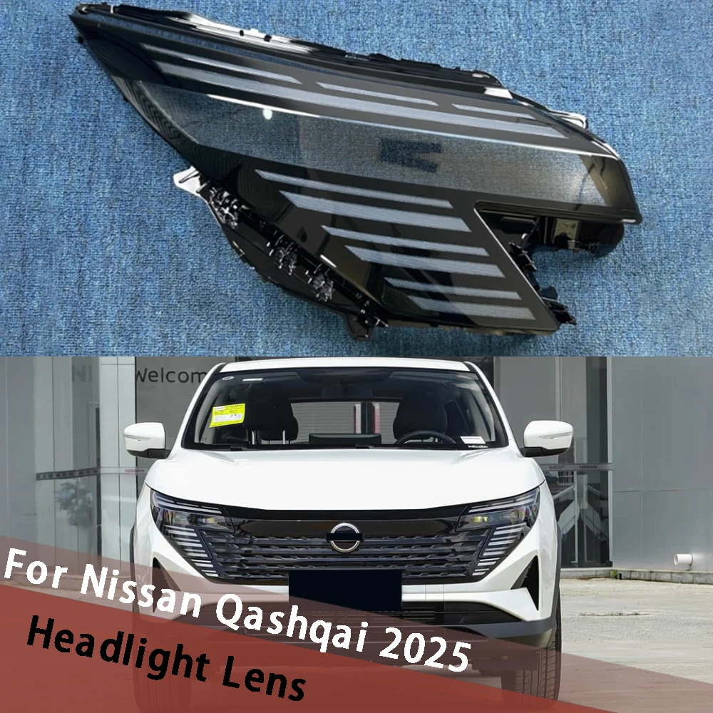 For Nissan Qashqai 2025 Car Replace Headlamp Lens Cover Headlight Shell Head Light Shade Headlight Housisng Lampshade Caps