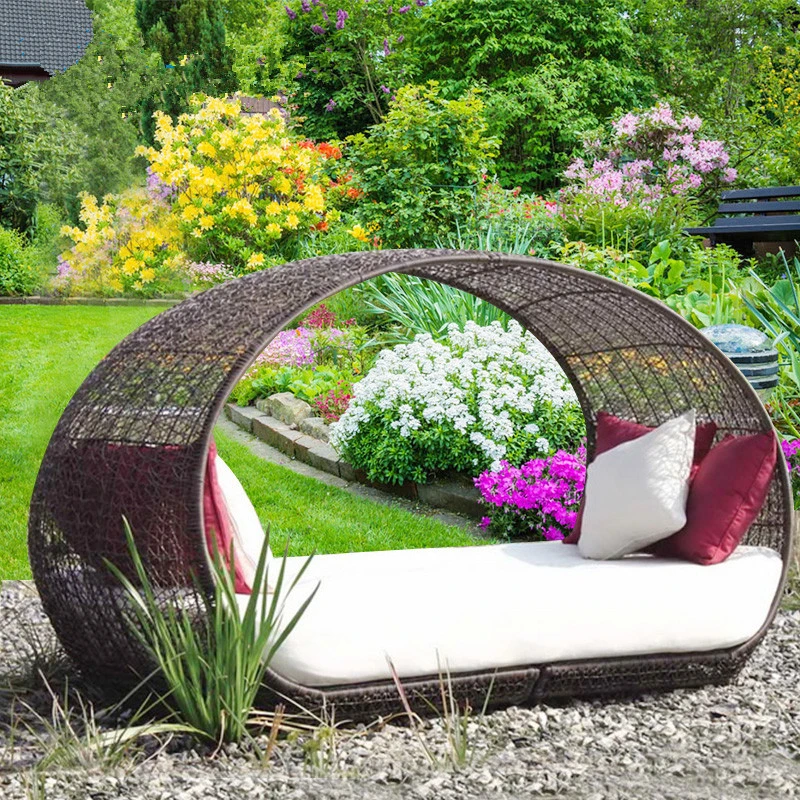 

Customized outdoor bed round villa courtyard club hotel art Bird's Nest garden courtyard sun room creative lounge rattan