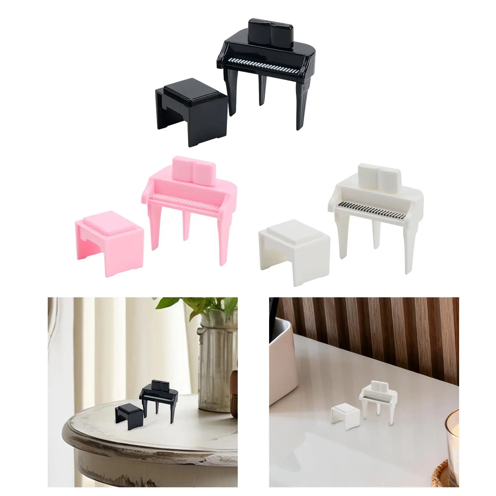 ドールハウスピアノ ドールハウス家具装飾品 ホームデコレーション 風景用品 キーボードおもちゃ ミニアップライトピアノ 楽器