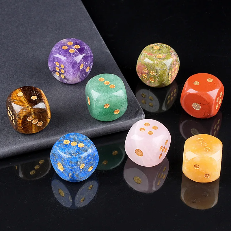 1pc Natural Stone Ornament Round Dice Amethyst Quartz Therapy Meditation Spiritual Natural Gemstone Divination Home Decoratives