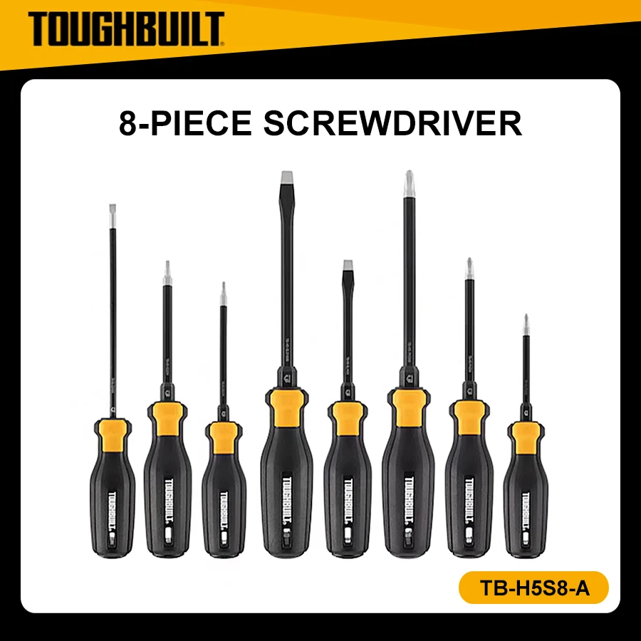 TOUGHBUILT TB-H5S8-A Standard 8 Piece Screwdriver Set Multi-function Screwdriver Hand Tools   torx screwdriver set