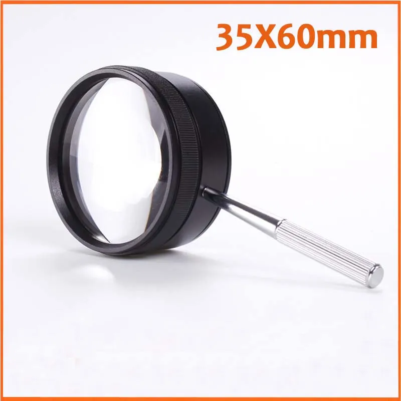 

35 Tims 60mm Metal Pocket Handheld Magnifier for Reading Glasses Jewelry Loupe Children Toys Magnifying Glass 35X Lupa