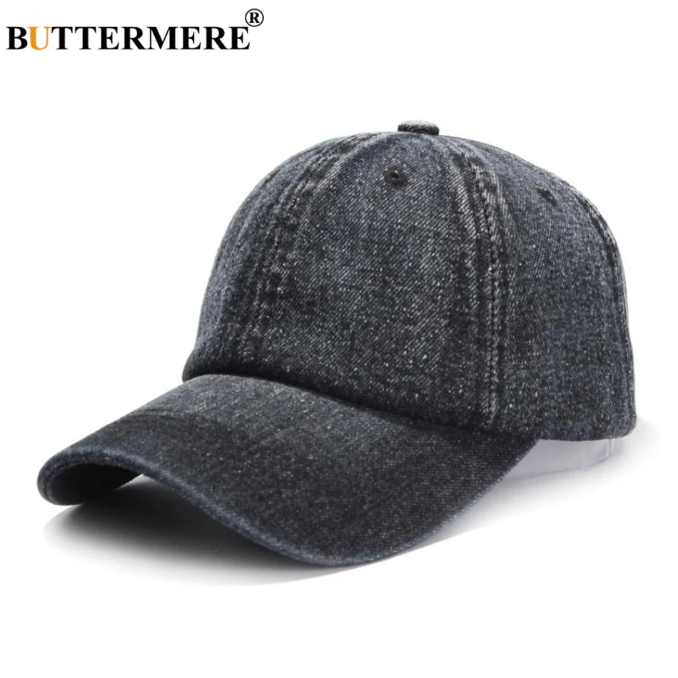 BUTTERMERE Denim Baseball Cap For Men Blue Casual Dad Hats Women Adjustable Jeans Vintage Autumn Solid Uv Sun Caps Male 2024