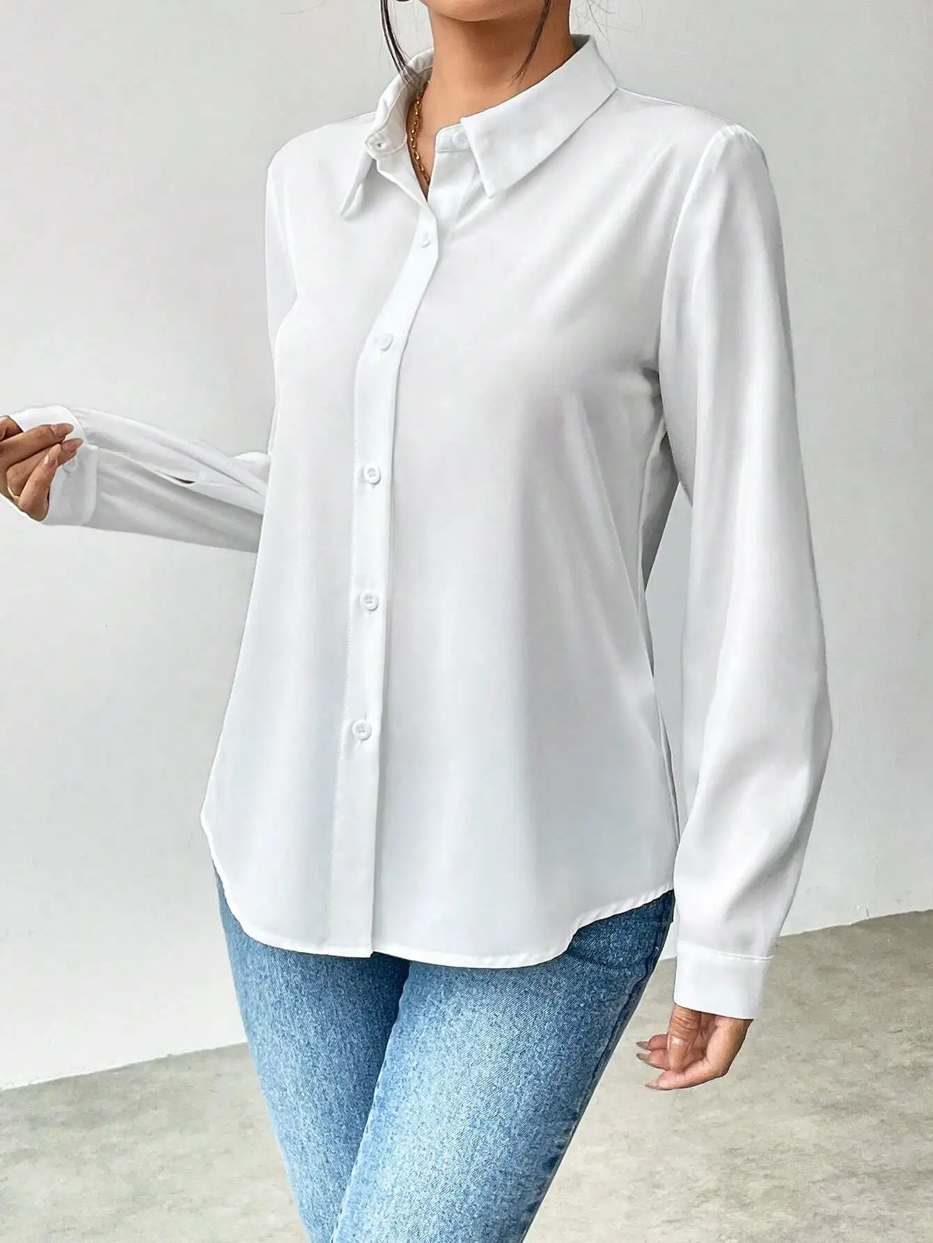 قميص نسائي بأكمام طويلة، بلايز بأكمام طويلة، قماش خريفي للنساء