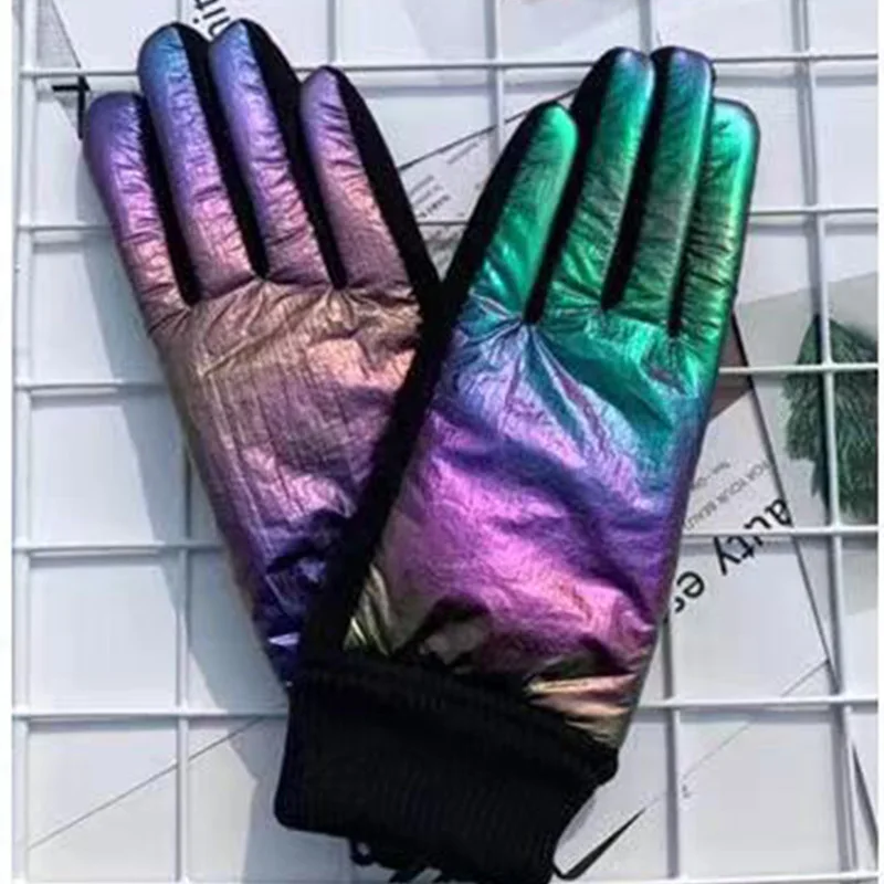 

Winter gloves new down cloth thermal gloves fashion Korean version touch screen anti-cold De velvet gloves C048