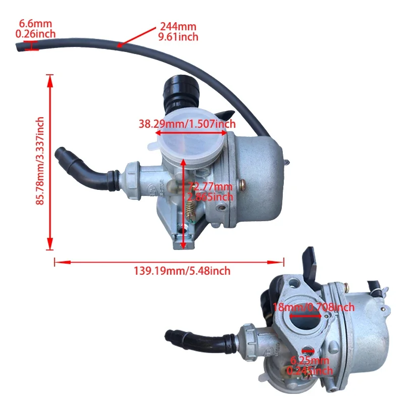 أدوات قطع غيار الدراجات النارية مكربن خنق يدوي 14.0 عالمي لـ 50cc إلى 125cc ATV نظام الوقود للدراجة الترابية ملحقات موتوكروس #3