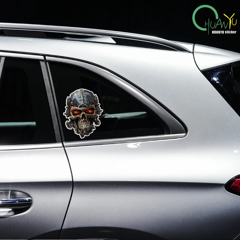 2024 New Design Skeleton Head Car Stickers Auto Door Body Styling Motorcycle Tank Waterproof Decals Computer Skull Decoration view 3