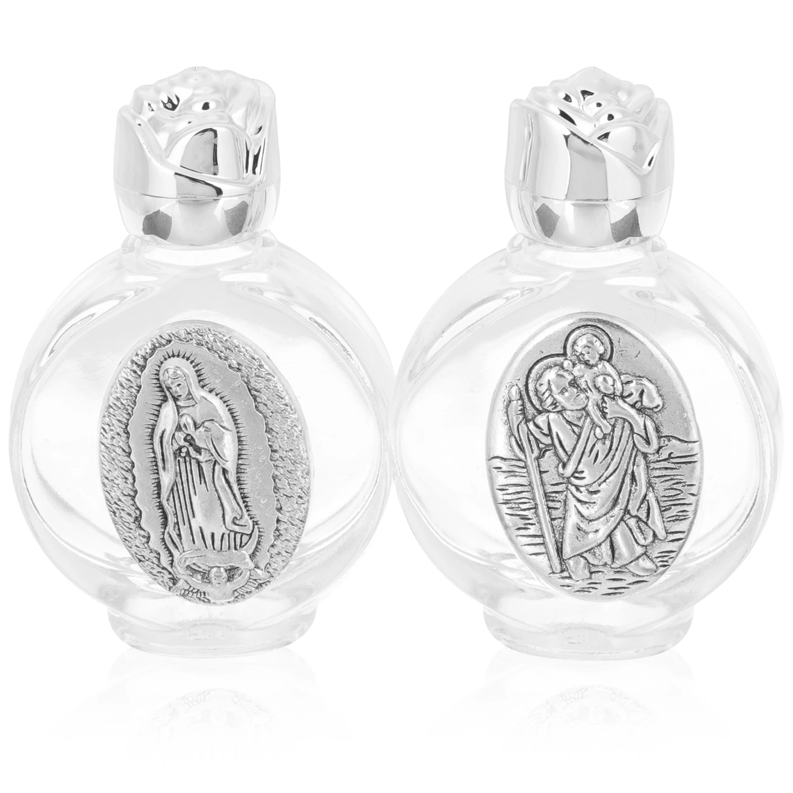 

2 Pcs Metal Water Bottle Washable Glass Holy Filling Decorative Bottles for Storing Travel
