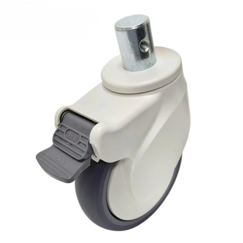 medical caster wheel 5‑Inch White Rotary Fixed Casters ABS Rubber Housing Silent For Hospital Bed Medical Equipment
