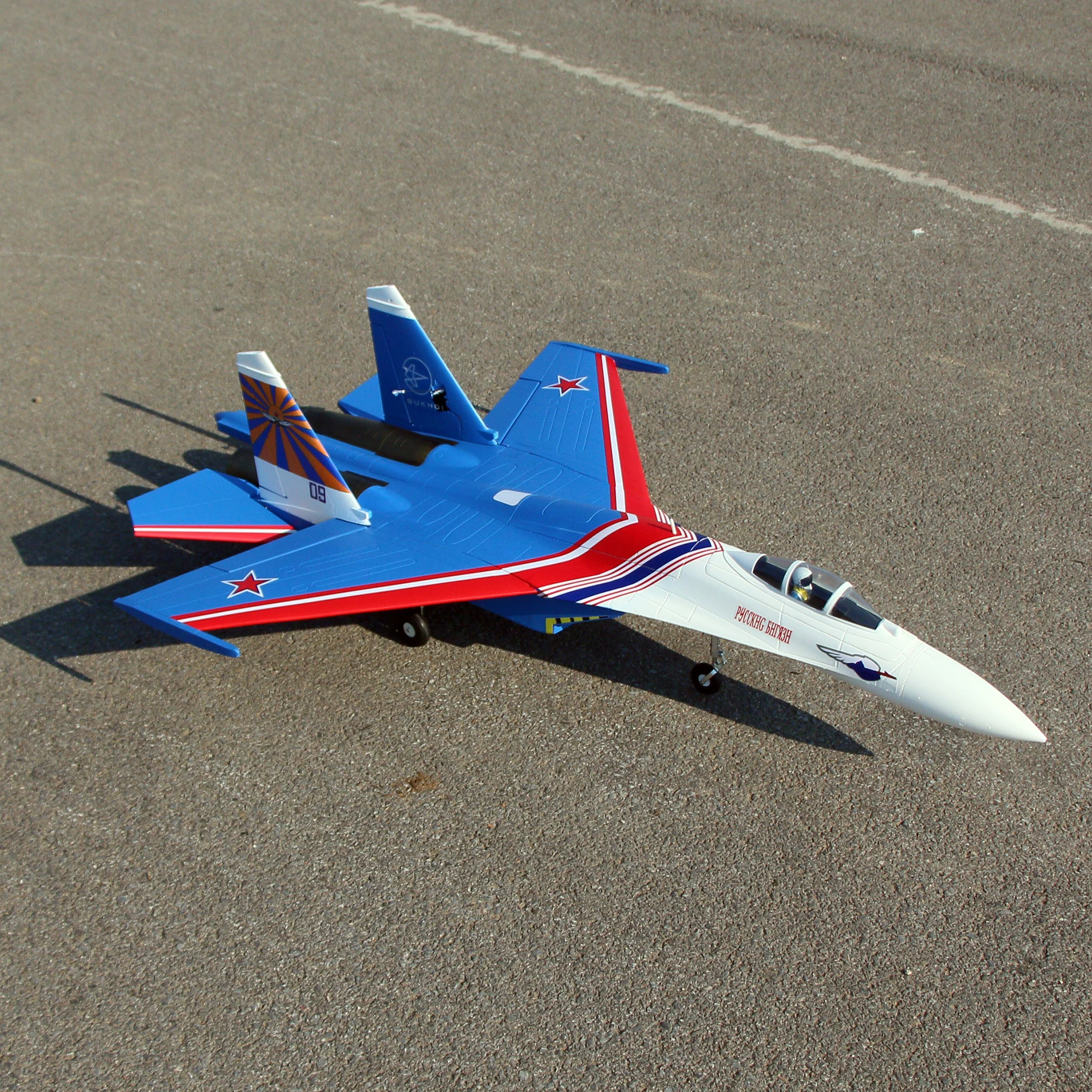 6 CH FlyFans Russian Demo SU-27 Twin 64mm RC EDF Jet versione PNP modello di aeromobile