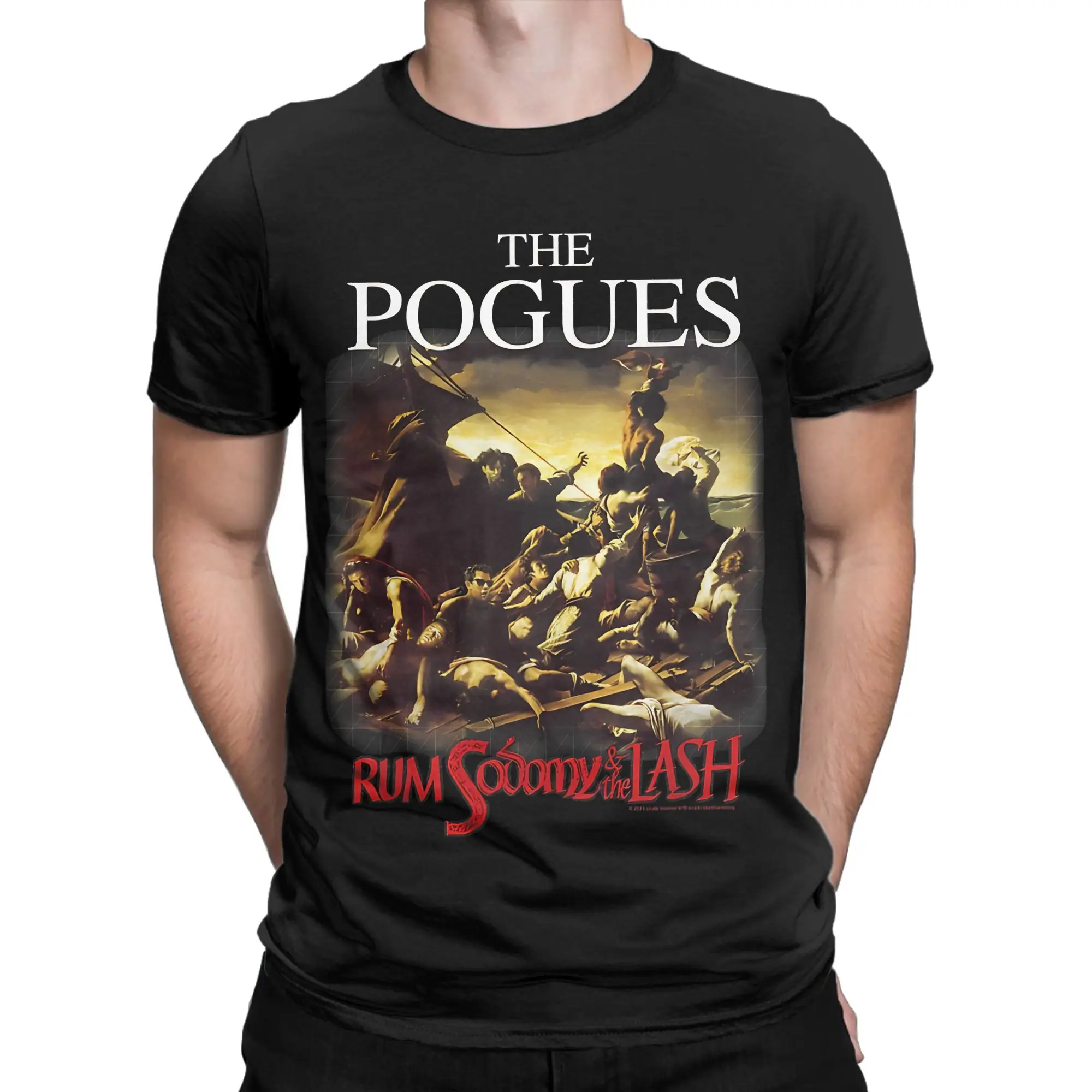 Retro Halftone Folk‑Rock  Classic The Pogues Graphic 100% Cotton T-Shirt Tops Tees For Men