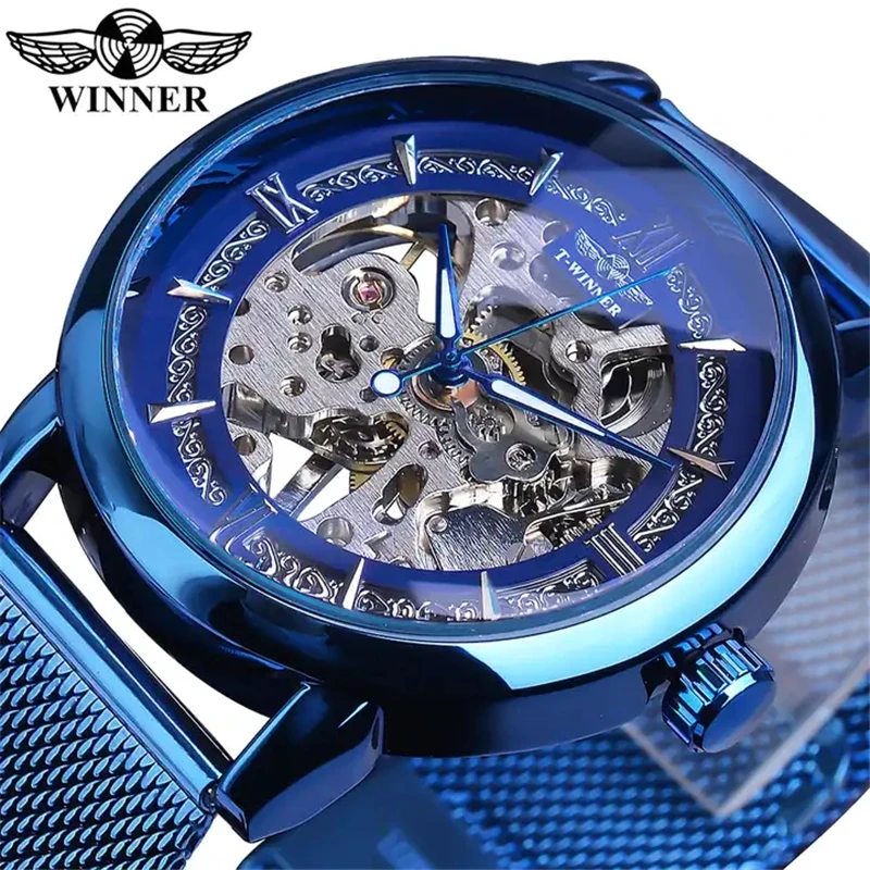 

Winner 99D Mens Watches Automatic Mechanical Watch Tourbillon Sport Clock Casual Business Retro Wristwatch Relojes Hombre