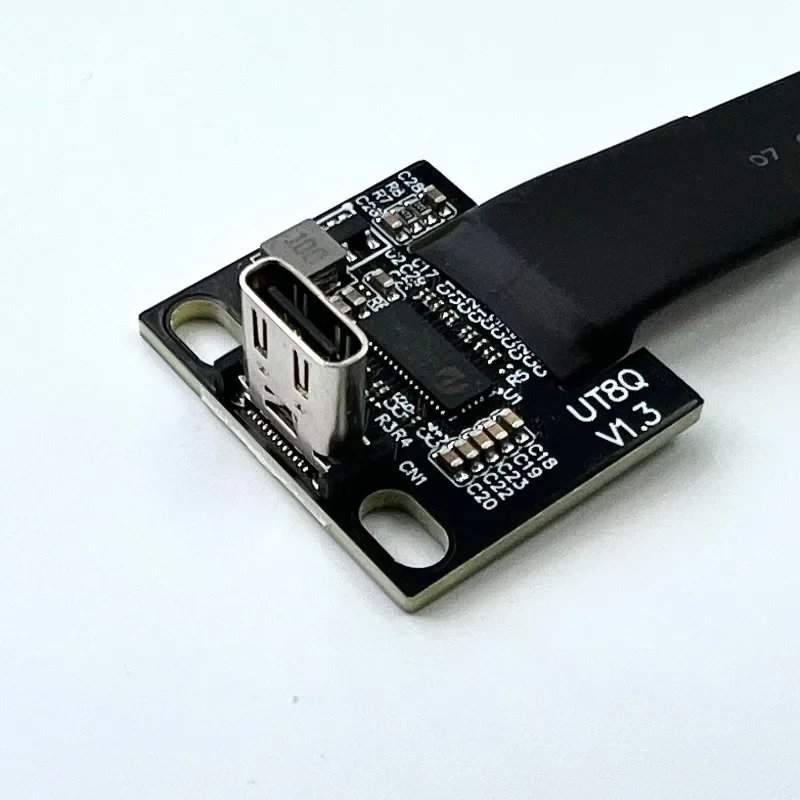 ADT 20Gbps USB3.2 Gen2 Type C To Type-C Flat Extension Cable 90 Elbow USB-C Male Female OTG Data FPC FPV Aerial Photography Cord