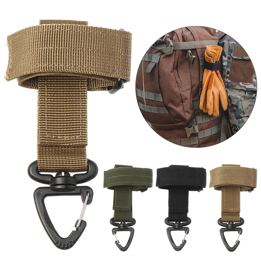 1Pc טקטי משולב ניילון Molle חגורה חגורת D-טבעת Carabiner קסם קלטת תליית Keychain תרמיל וו molle אבזם