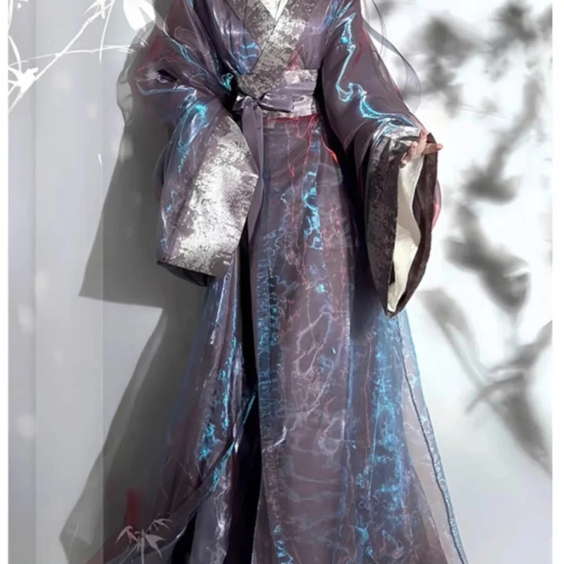 

Reconstructed Warring States Dynasty Robe Hanfu 2025 New Style Women's Cross-Collar Straight Sleeve Large Sleeve Summer Women's