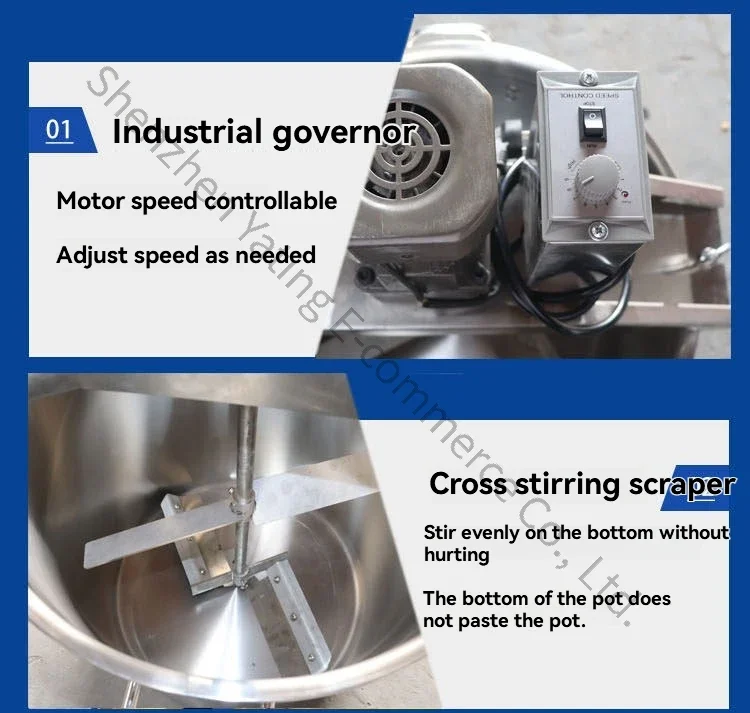 

Excellent 30type 220V Hot Pot Bottom Material Frying Machine Electric Mixer For Stew Sauce Congee Bean Paste Chilli Oil Shrimp C