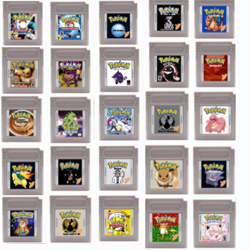 

GBC Game Cartridge Series 16 Bit USA Video Game Console Red Blue DX Prism Creepy Black Cock Pink Picross