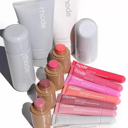 RHODE Cosméticos péptido tratamiento de labios nuevo Lemontini brillo de labios colorete productos para el cuidado de la piel bolsas de almacenamiento de crema facial espejo de maquillaje