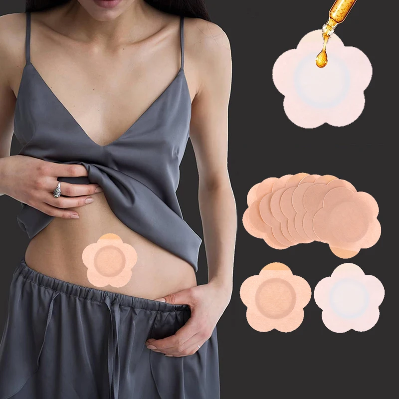 

20 шт. одноразовые пакеты с касторовым маслом, самоклеящиеся универсальные клейкие наклейки для пупка, устойчивые к просакам, защитные приспособления для пупка