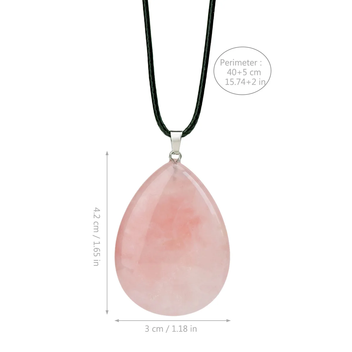 الأزياء الوردي كريستال قلادة بسيطة الحجر الطبيعي قطرة قلادة قلادة هدية مثالية للأشخاص