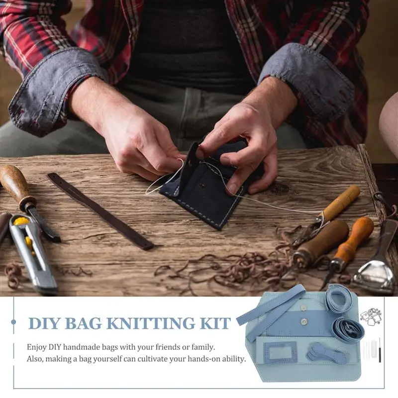 1 Set of DIY Knitting Bag Making Set PU Bag Making Kit for Gift