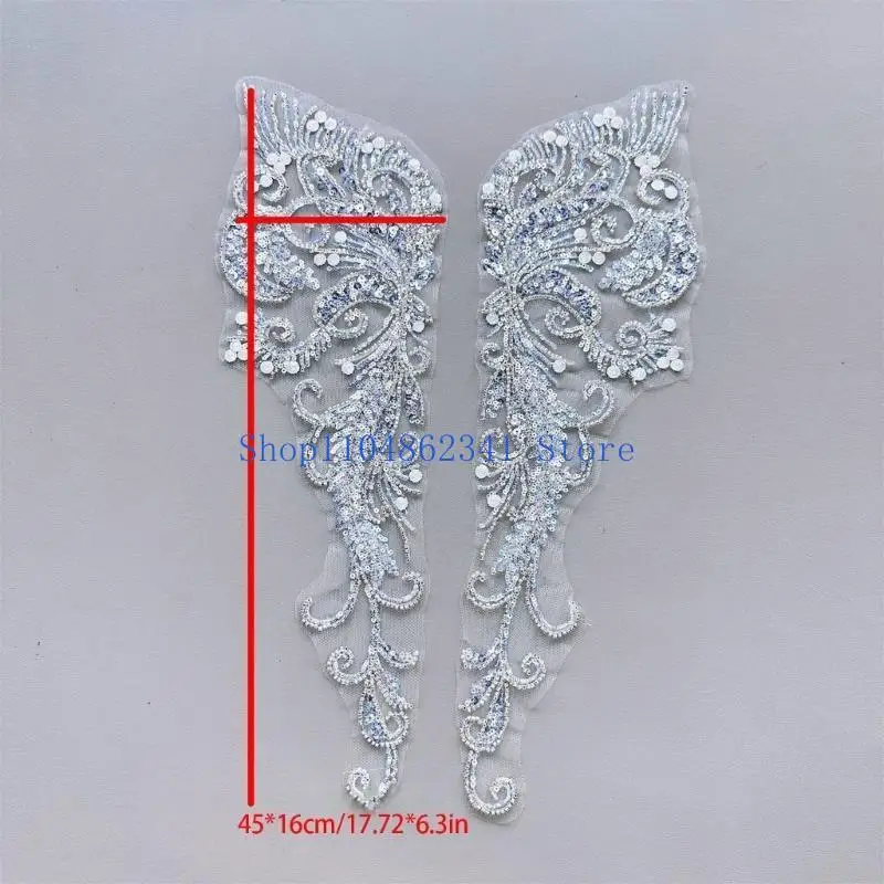 5asd 1pair Versatiles Sequins Embroidery Patches Jackets Decoration Appliques for Fashionable Clothing Creation