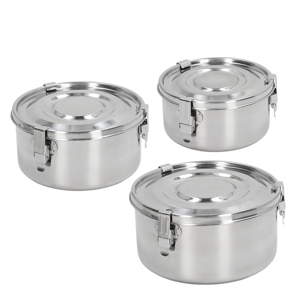 3PCS Portable 304 Grade Stainless Steel Portable Lunch Container 650ml/1000ml/1600ml Food Storage Container Lunch Box For Office