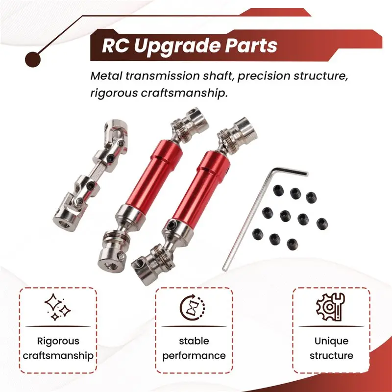 B05C-3Pcs Metal Drive Shaft CVD Driveshaft For MN128 MN86 MN86S MN86K MN86KS MN G500 1/12 RC Car Upgrade Parts Accessories