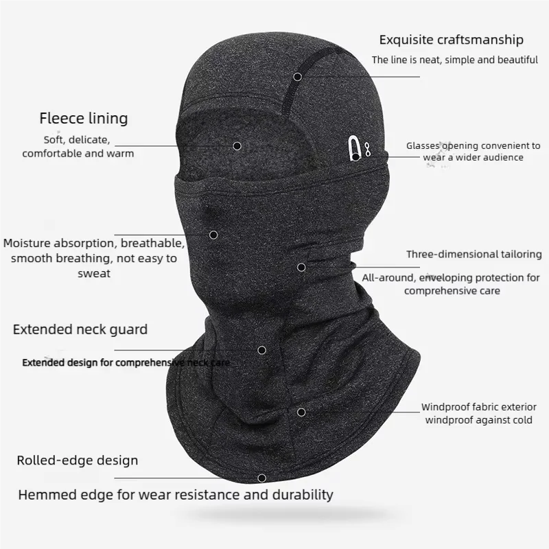 Thermal Winter Balaclava Cycling Full Face Mask Warm Outdoor Sports Motorcycle Ski Fishing Hunting Mask Fleece Scarf Cap Bandana image 4