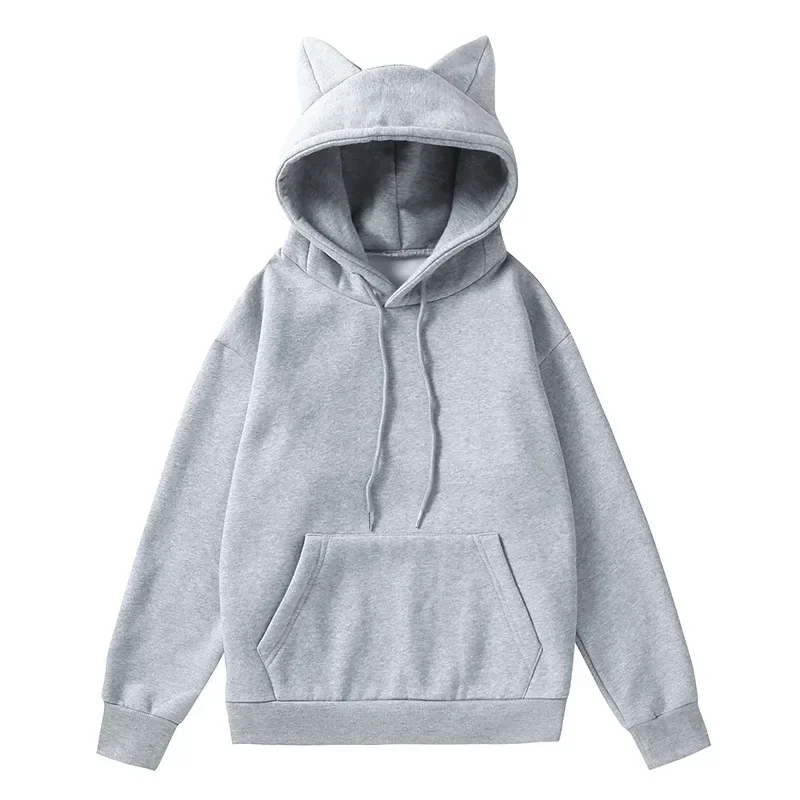 

Pullover Loose Cat Ears Hoodies Women Autumn Winter Long Sleeve Sweatshirt INS HOT