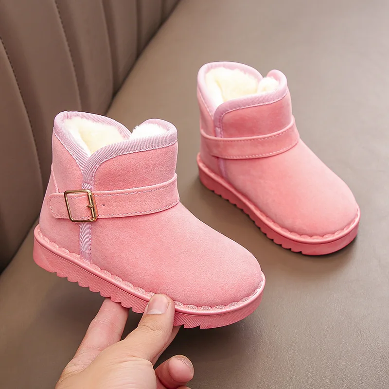 Children Snow Boots 2024 Winter Plush Thick Boys Short Boots Girls Cotton Shoes Warm Soft Soled Kids Cotton Shoe Winter Boots