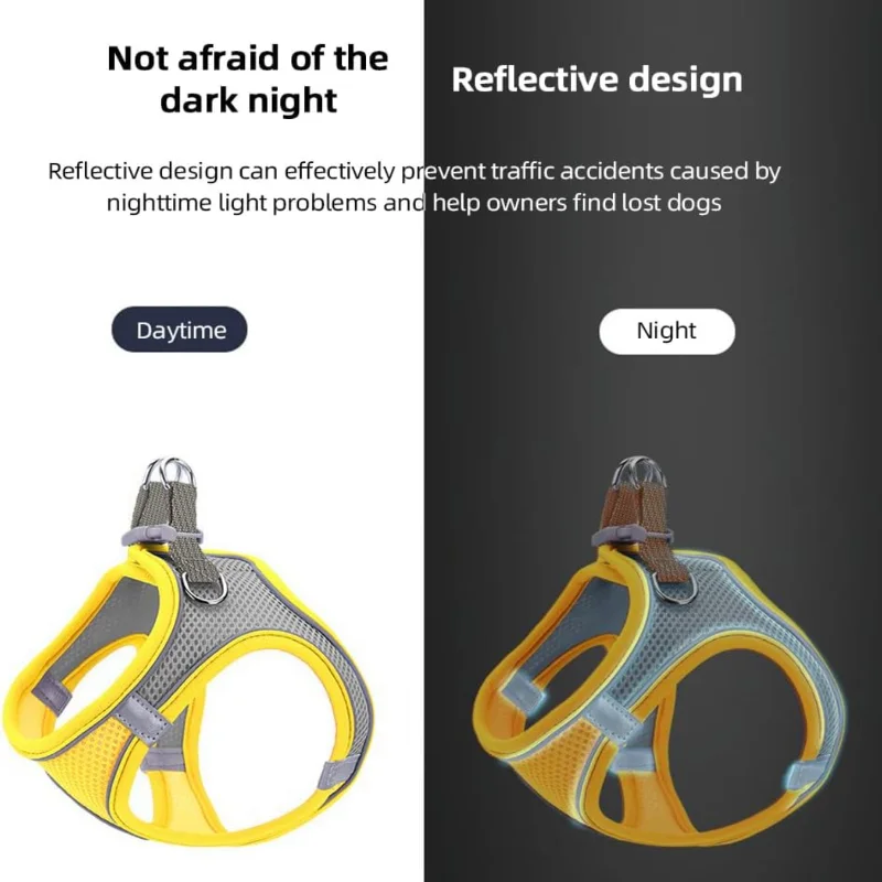 حزام سترة عاكسة متين وقابل للتعديل للكلاب والمتوسطة والكبيرة (S) - مثالي للمشي والتدريب اليومي