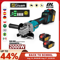 Gisam 7Gears Brushless Electric Angle Grinder 125MM Rechargeable Angle Grinder Polishing Power Tools For Makita 18V Battery Pin