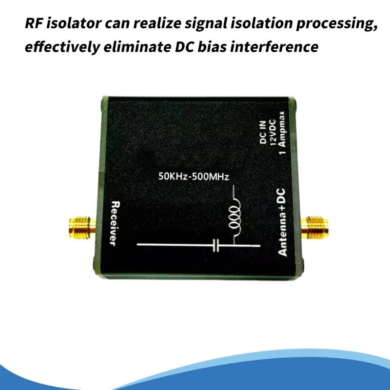 Bias Tees, 50KHz-500MHz DC5V-12V Bias Tees Broadband Radio Frequency Microwave Coaxial Bias for Radio