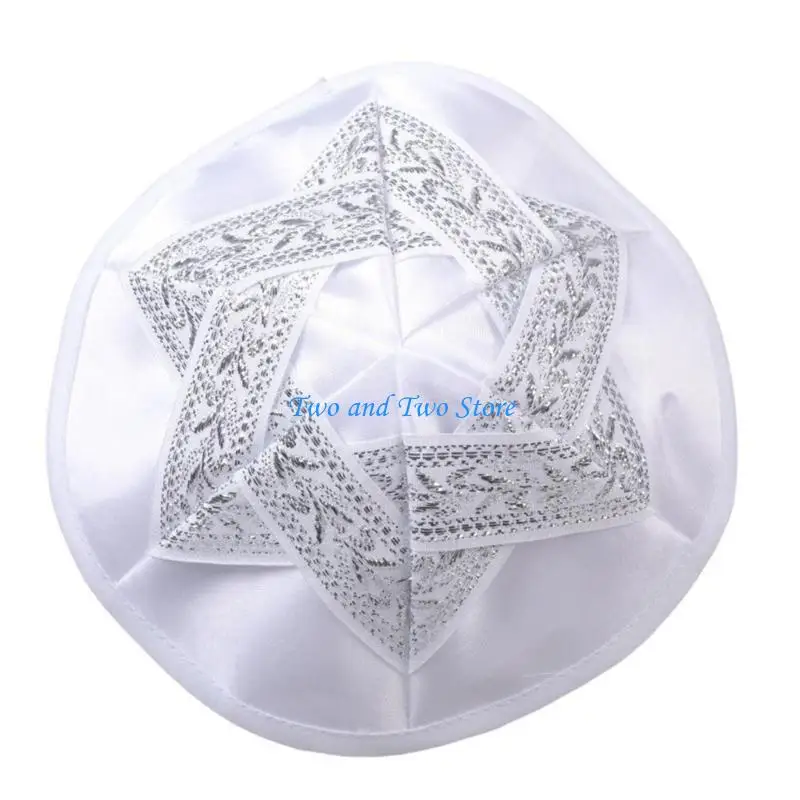 

HX6F Comfortable Kippah Breathable Jewish Hat Lightweight Polyester Skullcap For Daily Religious Use