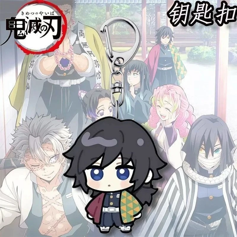 demon slayer anime peripheral acrylic keychain cute school bag key chains male and female cartoon birthday gift gift for friends