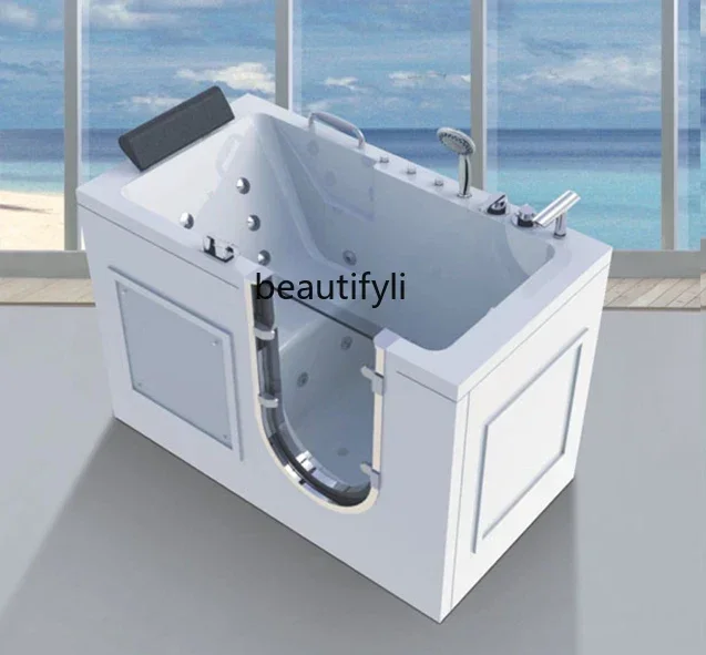 Elderly Bathtub Barrier-Free Side Door Walk-in Home Deep Bubble Sitting Acrylic Massage Small Apartment