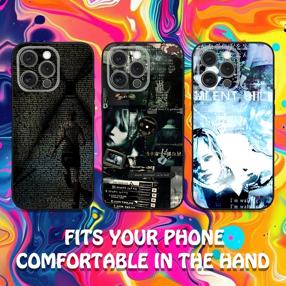 

S-Silent Horror Hill Game Phone Case For iPhone 16,15,14,13,12,11,Pro,Max,Plus,X,XS,SE,E,Mini,Soft Silicone Black Case