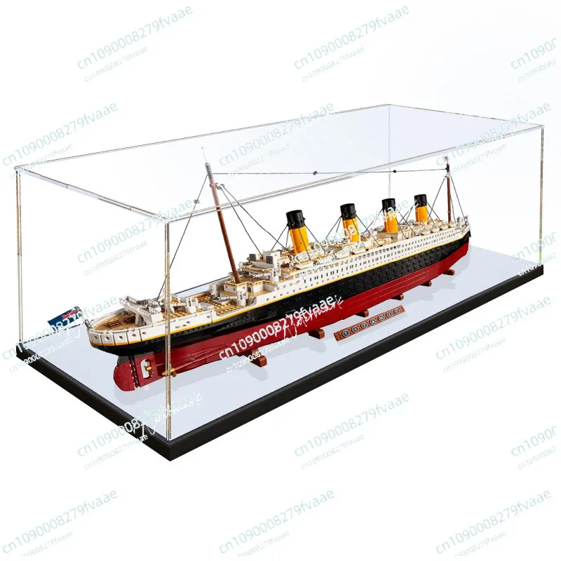 Applicable to  10294 Titanic model figure acrylic display box building block transparent dust cover