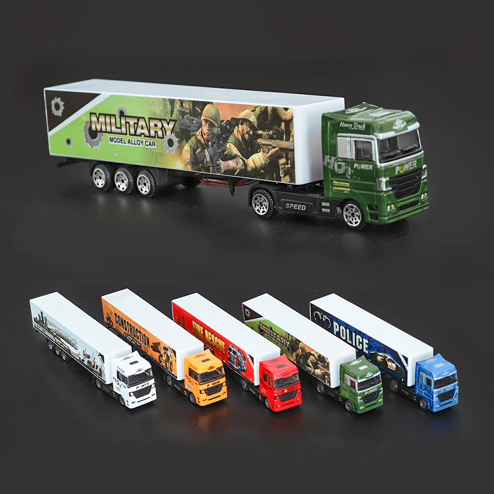 

HO 1/87 Model Truck Container Alloy Diecast Car Scale Toys Vehicles Carrie Engineering For Kids Boys Random Colors