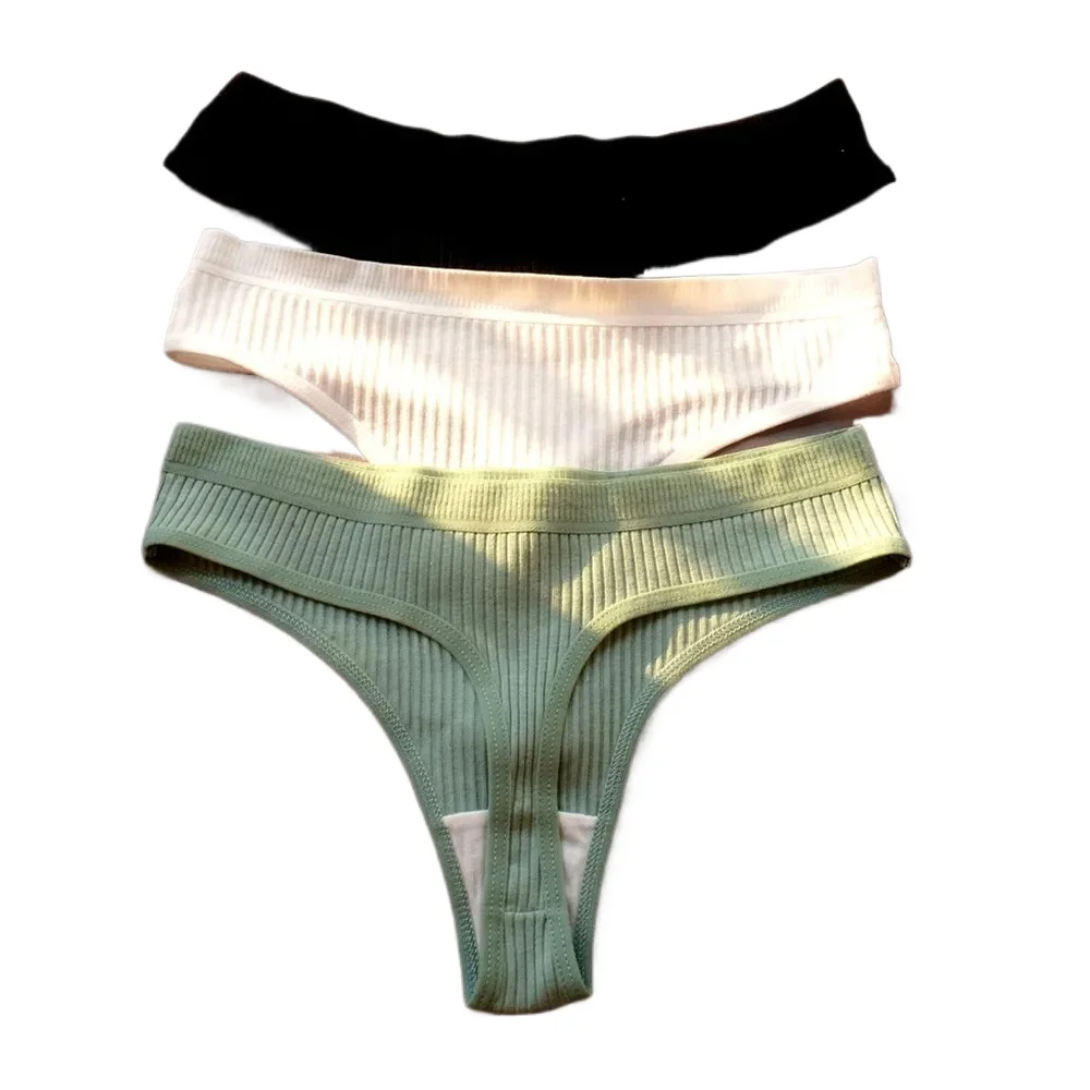 لينة سراويل سلس السيدات مضلع القطن ثونغ بسيط المرأة منخفضة الخصر بيكيني ملخصات الرياضة ملابس داخليّة حريمي حجم كبير
